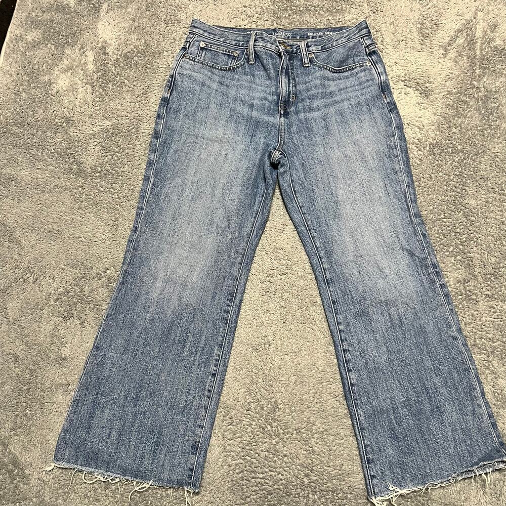J Crew Jeans Womens 28 High Rise Relaxed Demi Boot Cut Raw Flayed Hem 2024